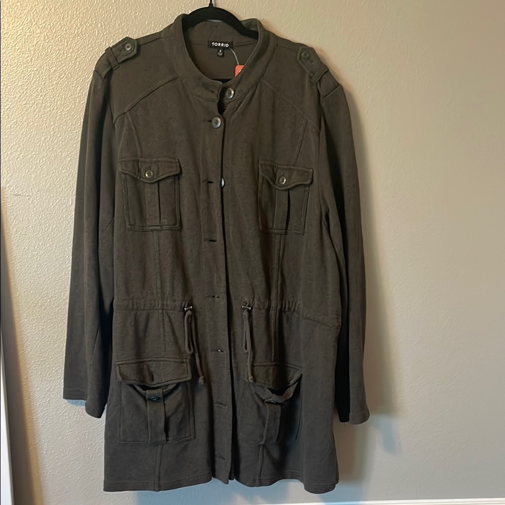 Torrid Olive Green Military Style Jacket